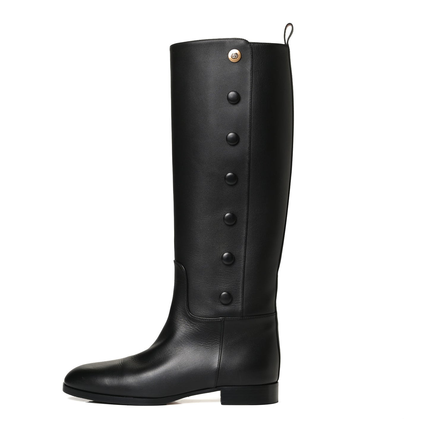Calfskin Buttons Lifford Knee High Boots 38 Black