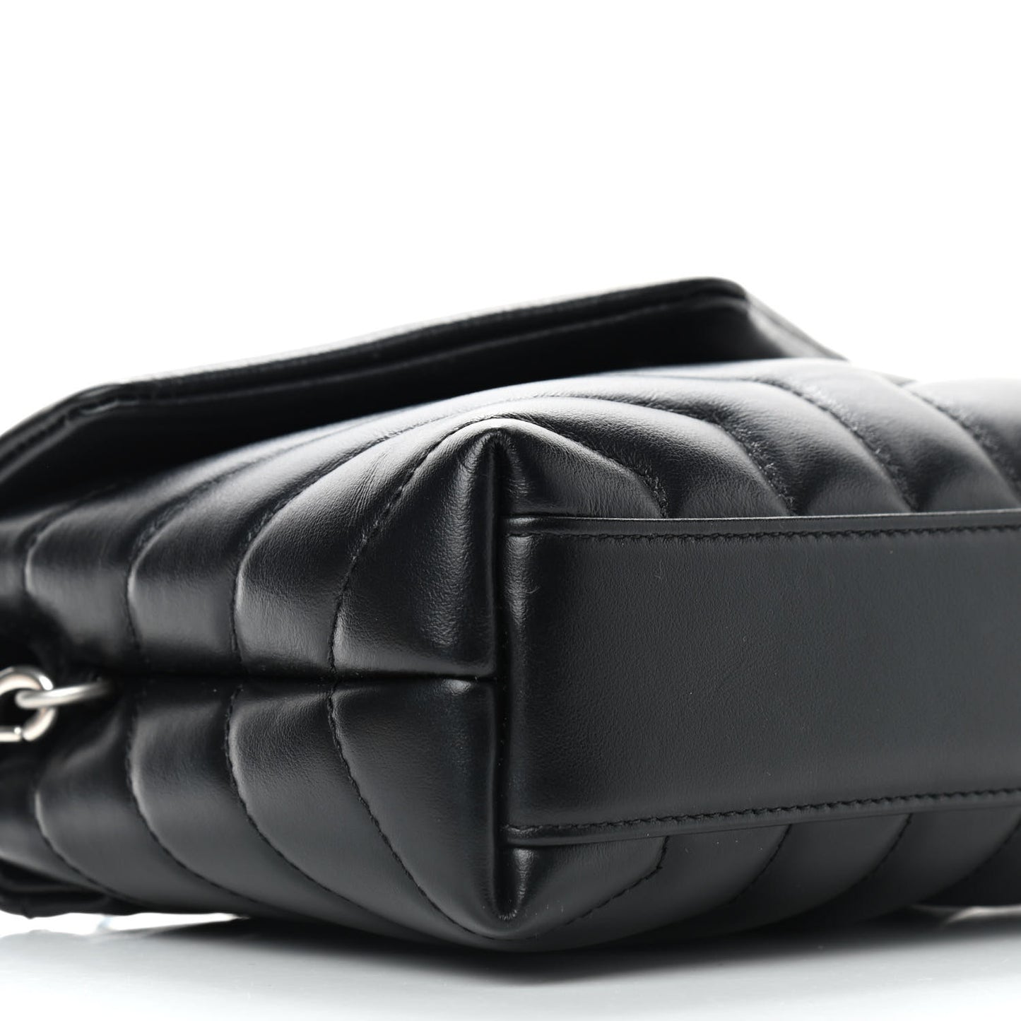 Calfskin Y Quilted Monogram Toy Loulou Crossbody Bag Black