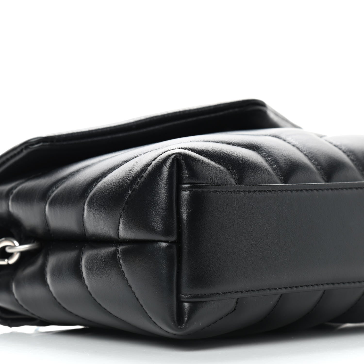 Saint Laurent Calfskin Y Quilted Monogram Toy Loulou Crossbody Bag Black 9 of 10