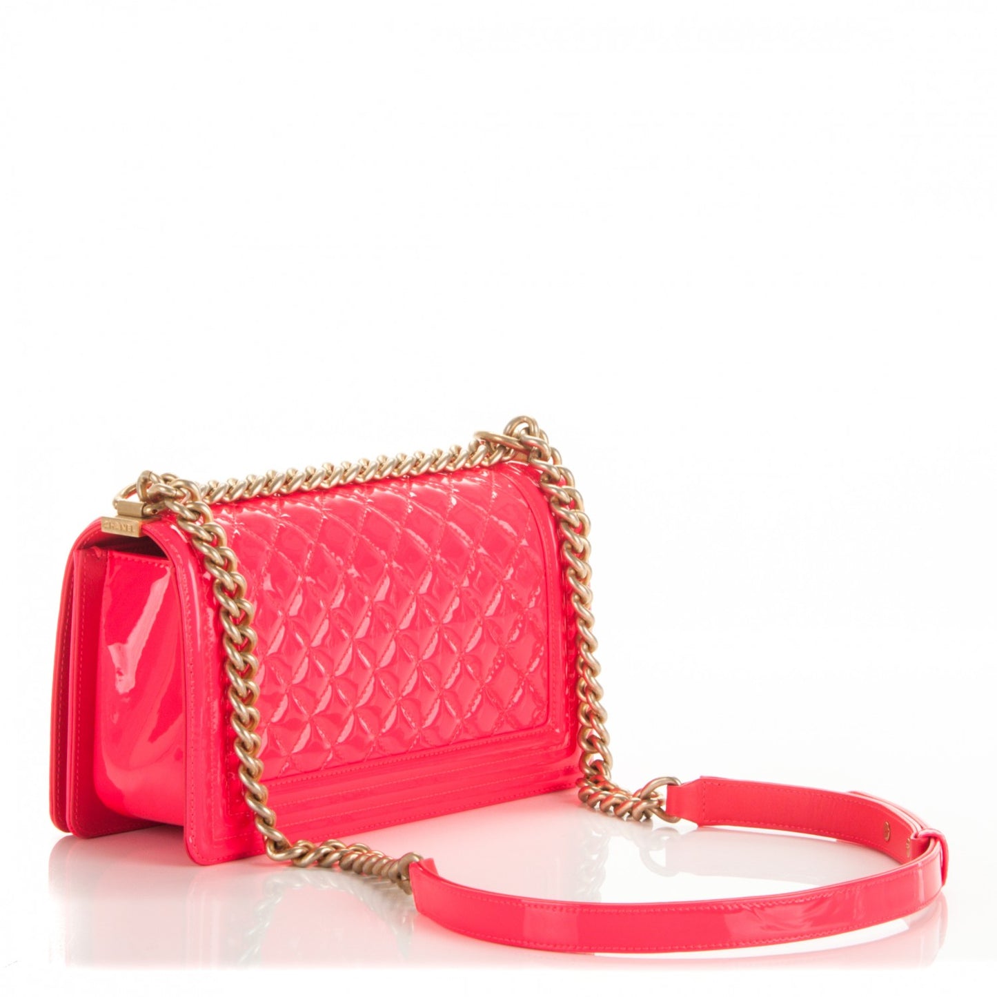 Patent Medium Boy Flap Pink