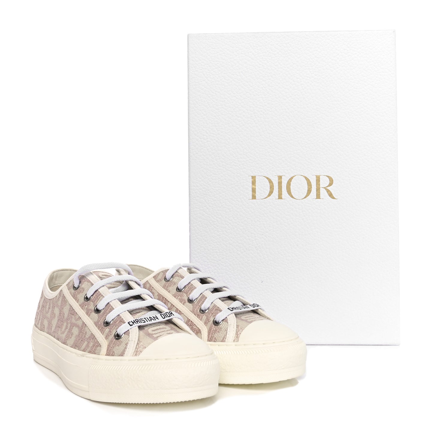 Canvas Oblique Walk'N'Dior Low Top Sneakers 37 Powder Nude