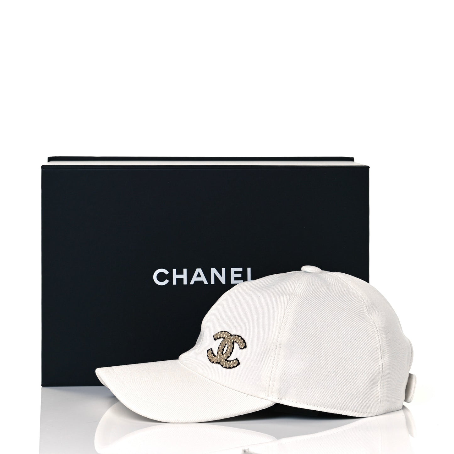 Cotton Sequin CC Cap Hat Ivory