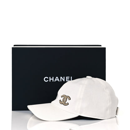 Chanel Cotton Sequin CC Cap Hat Ivory 8 of 8