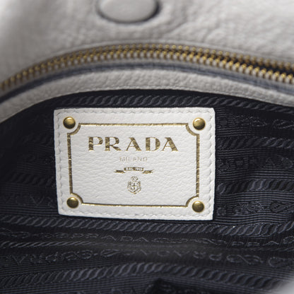 Prada Vitello Phenix Embossed Logo Hobo White 6 of 10