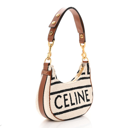 Celine Textile Medium Ava Shoulder Bag White Black 3 of 11