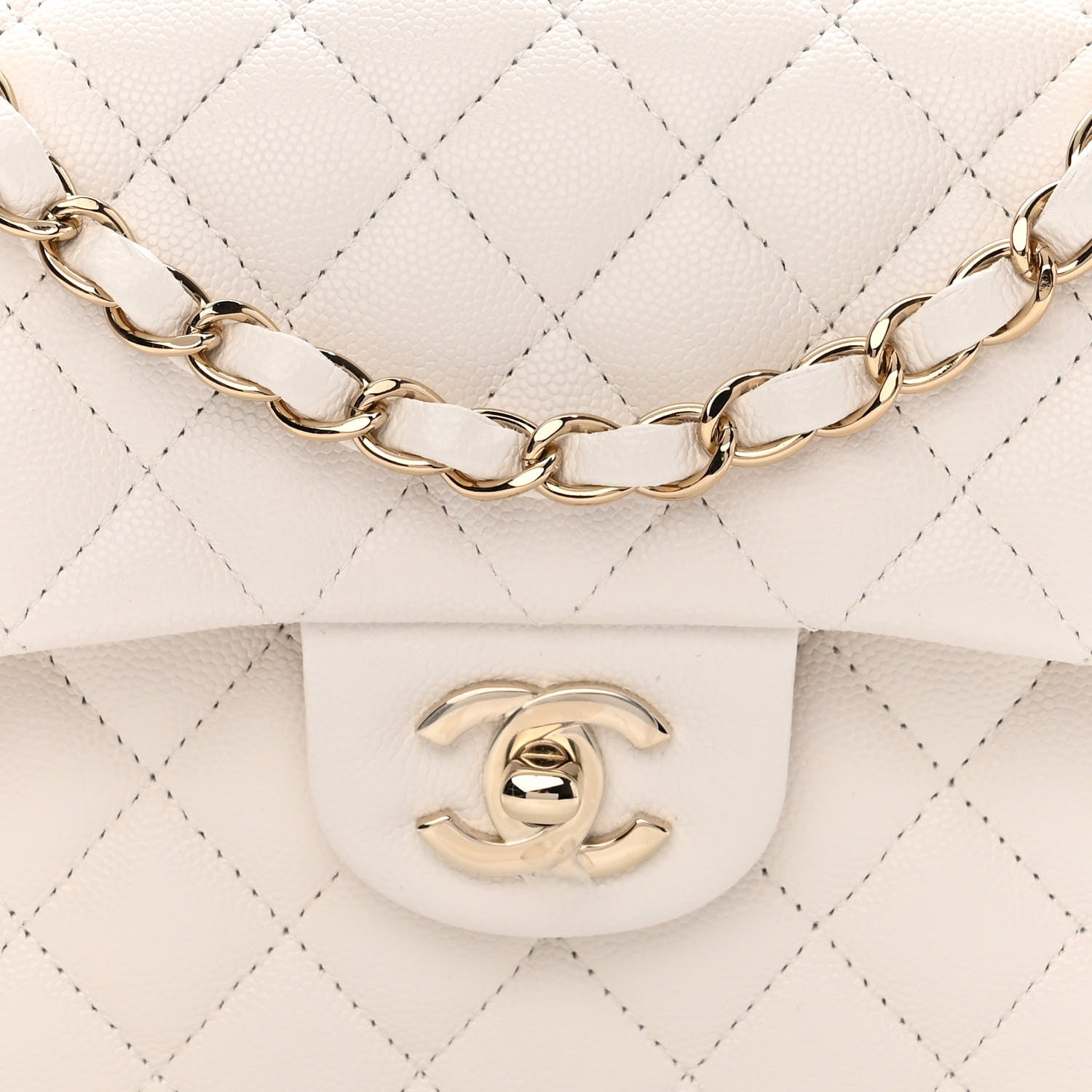 Chanel Caviar Quilted Small Double Flap White 8 of 11