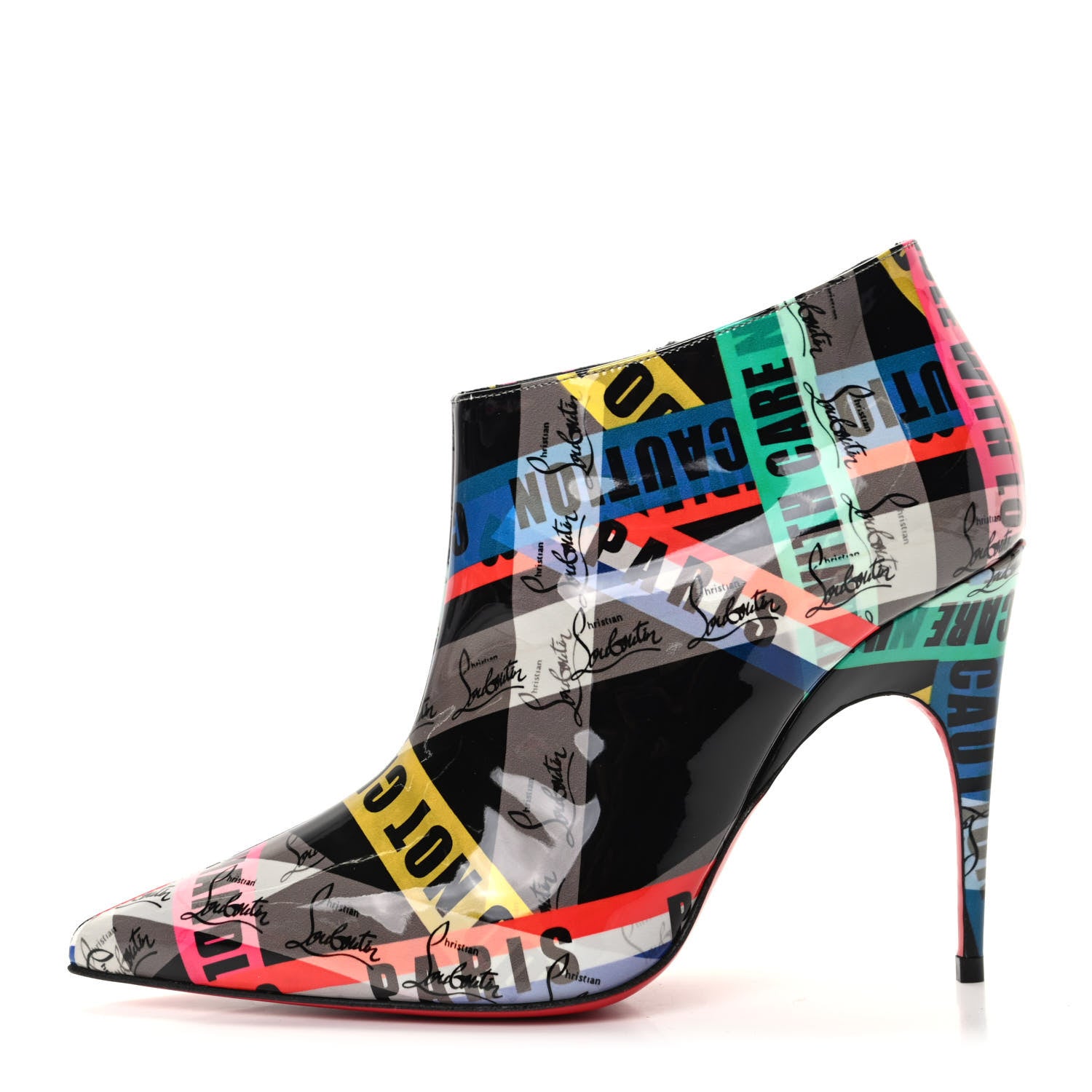 Christian Louboutin Patent Loubiballage Gorgona 100 Ankle Boots 36.5 Multicolor 1 of 8