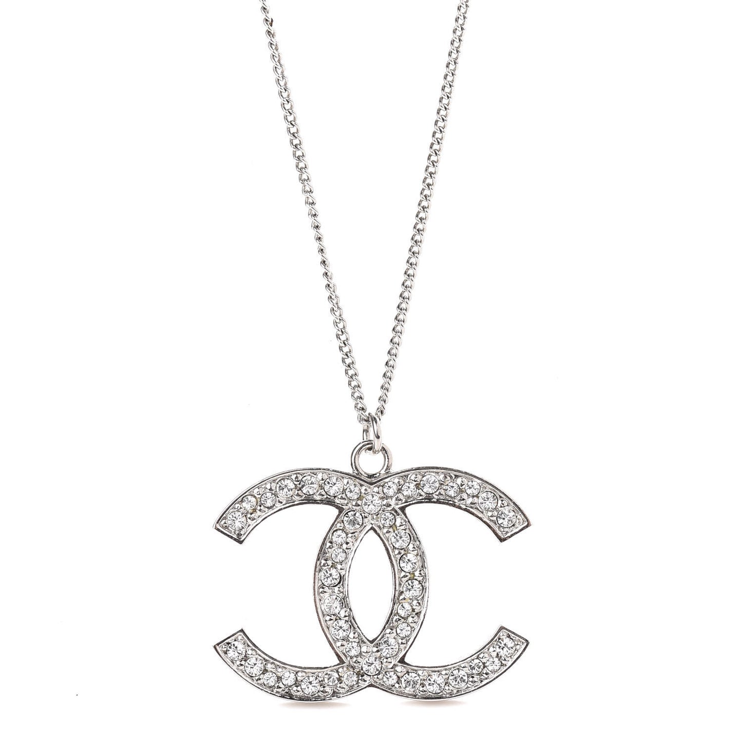 Crystal Timeless CC Necklace Silver