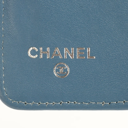 Chanel Patent Calfskin Quilted Yen Wallet Blue 6 of 7