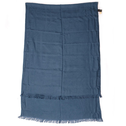 Hermes Cashmere Silk New Libris Stole Bleu Denim 3 of 6