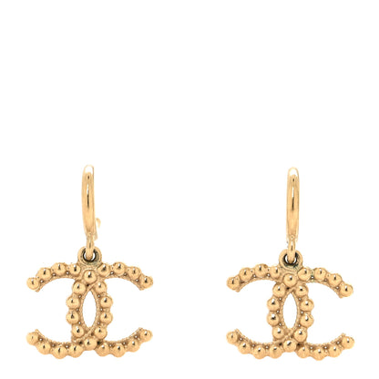 Chanel Metal CC Hoop Drop Earrings Gold 1 of 5