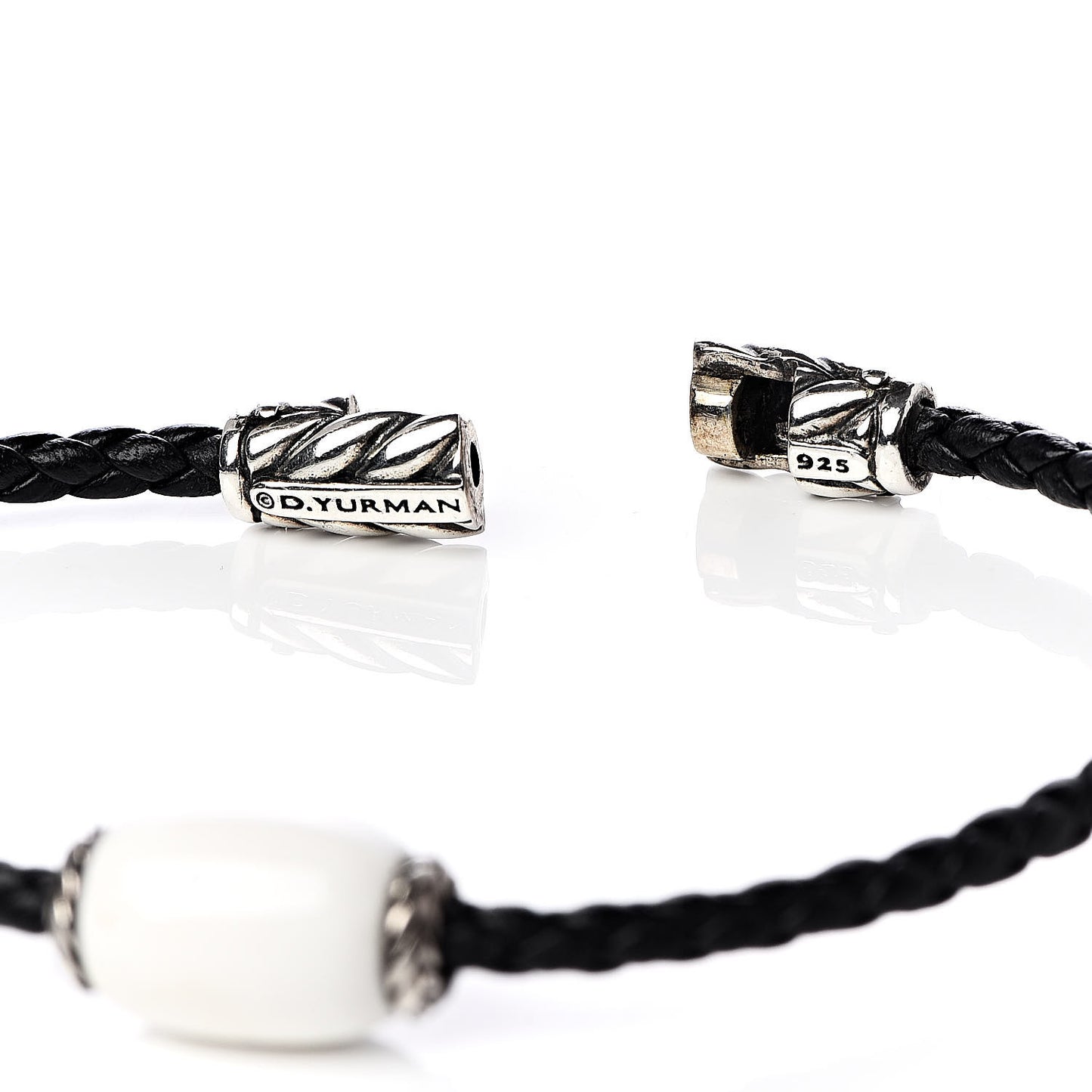 Sterling Silver Leather White Agate Wrap Bracelet