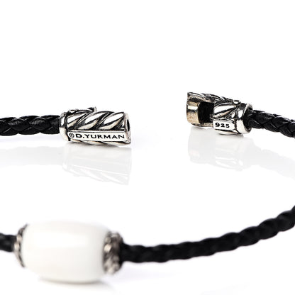 David Yurman Sterling Silver Leather White Agate Wrap Bracelet 5 of 5