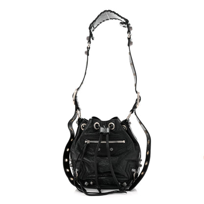 Balenciaga Agneau Arena Le Cagole Bucket Bag XS Black 1 of 10