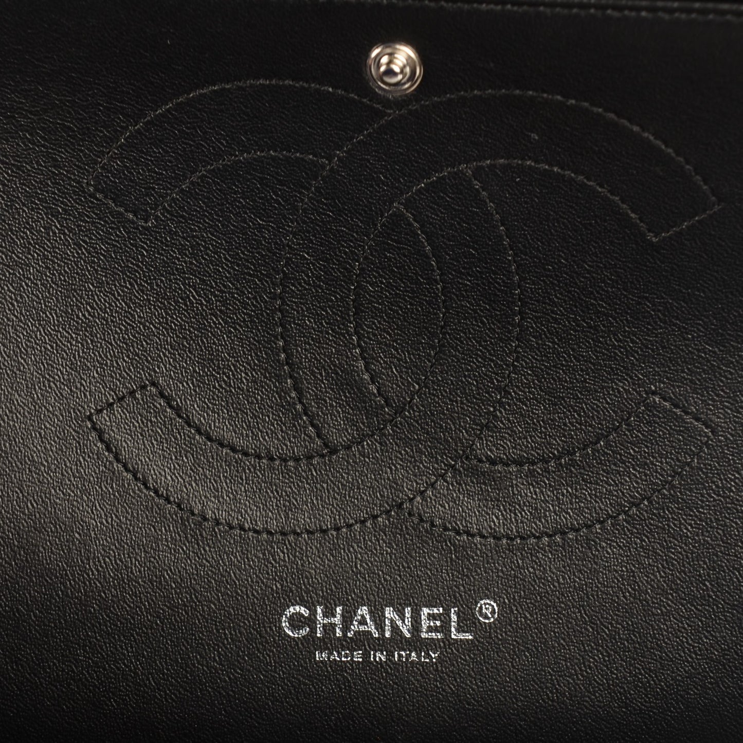 Lambskin Chevron Quilted Jumbo Double Flap So Black