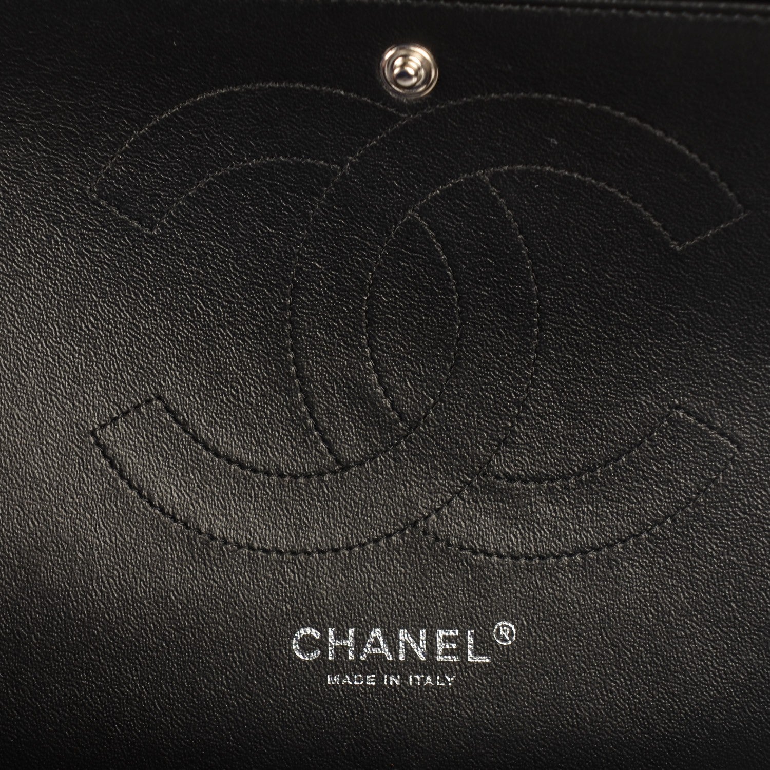 Chanel Lambskin Chevron Quilted Jumbo Double Flap So Black 6 of 8
