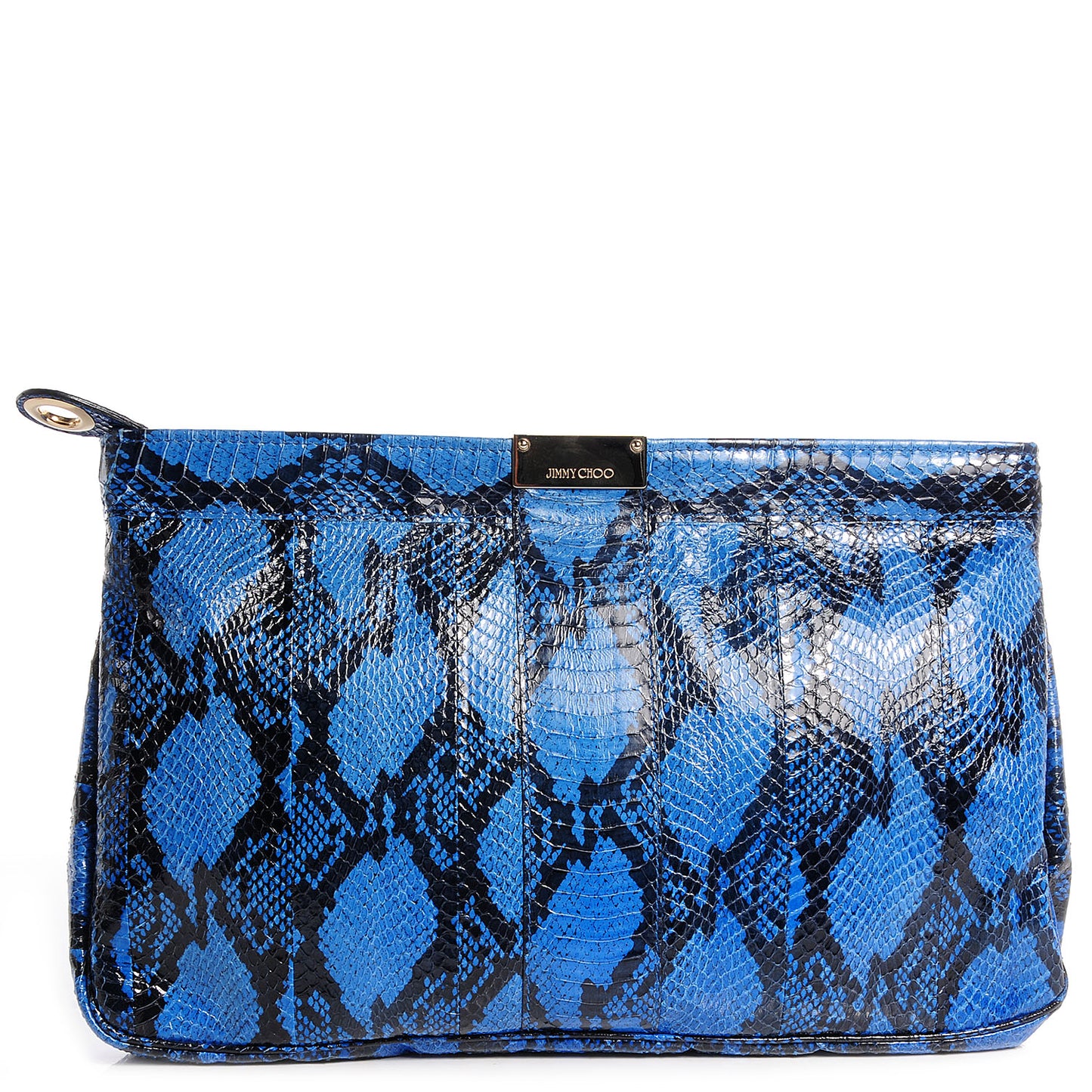 Snake Embossed Zulu Canvas Clutch Blue