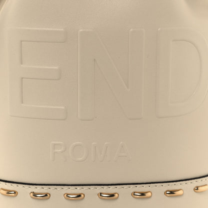 Fendi Vitello King F is Fendi Logo Debossed Metal Stitch Mini Mon Tresor Bucket Bag Pergamena 8 of 14