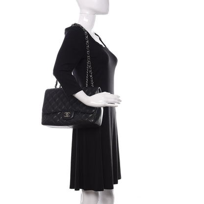 Chanel Caviar Quilted Jumbo Single Flap Black 2 of 10