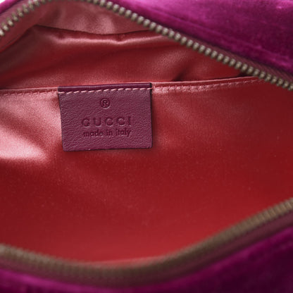 Gucci Velvet Matelasse Small GG Marmont Chain Shoulder Bag Fuchsia Violet Cyclamen 6 of 10