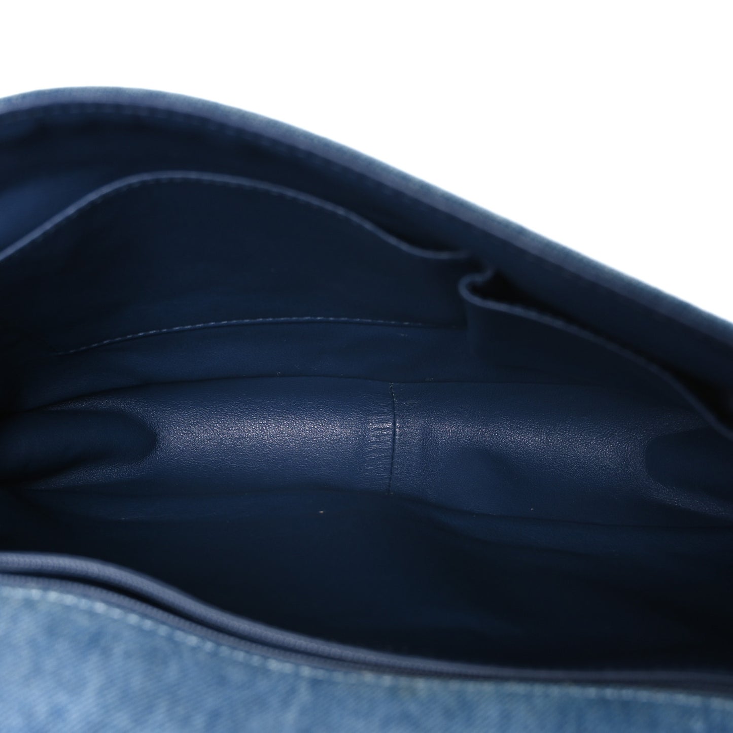 Denim Quilted Large Boy Flap Blue