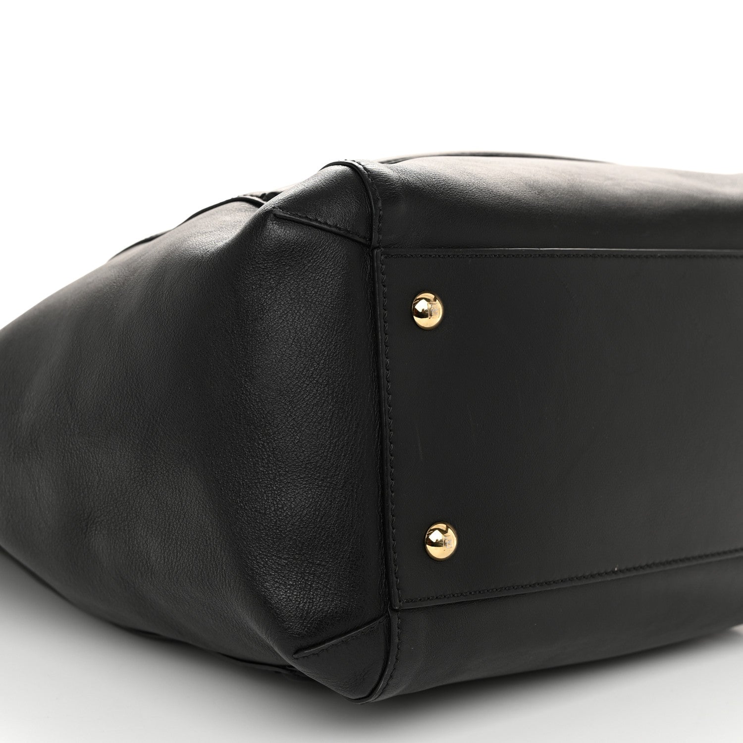 Fendi Vitello Grace King Karligraphy Chain Bucket Bag Black Bisquit 9 of 11