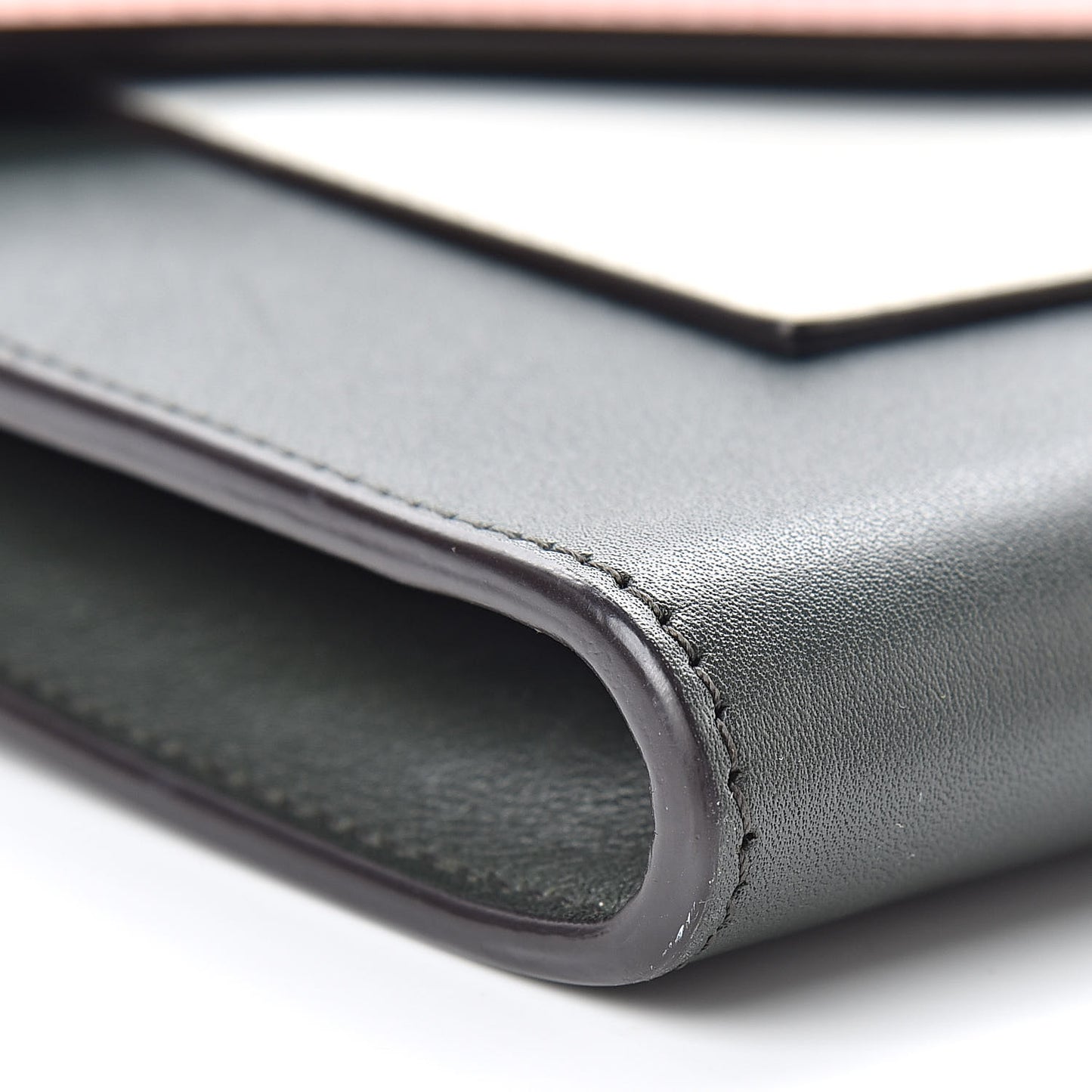 Shiny Calfskin Clutch On A Chain Multicolor