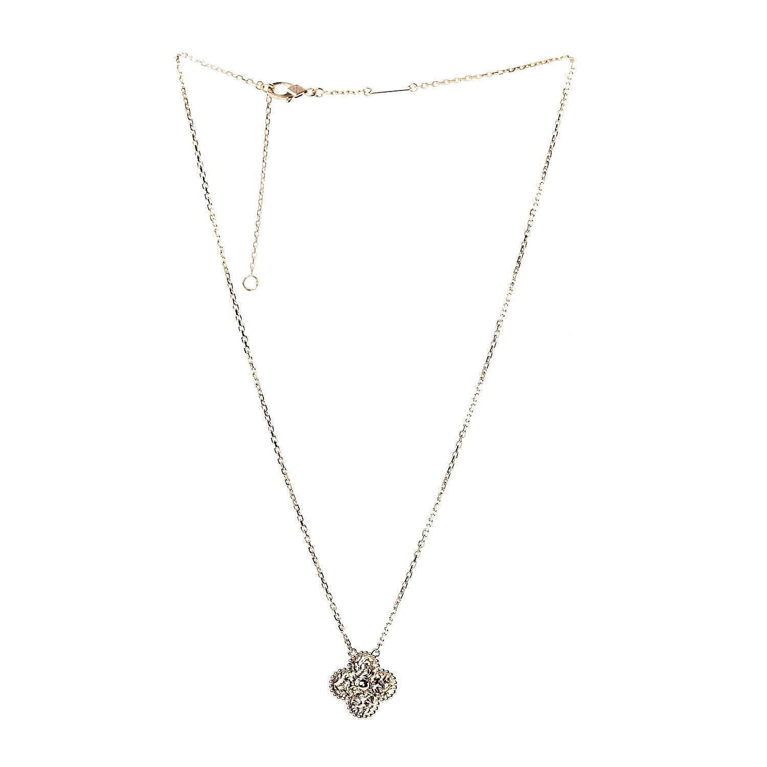Van Cleef & Arpels 18K Yellow Gold Vintage Alhambra Pendant Necklace 3 of 8