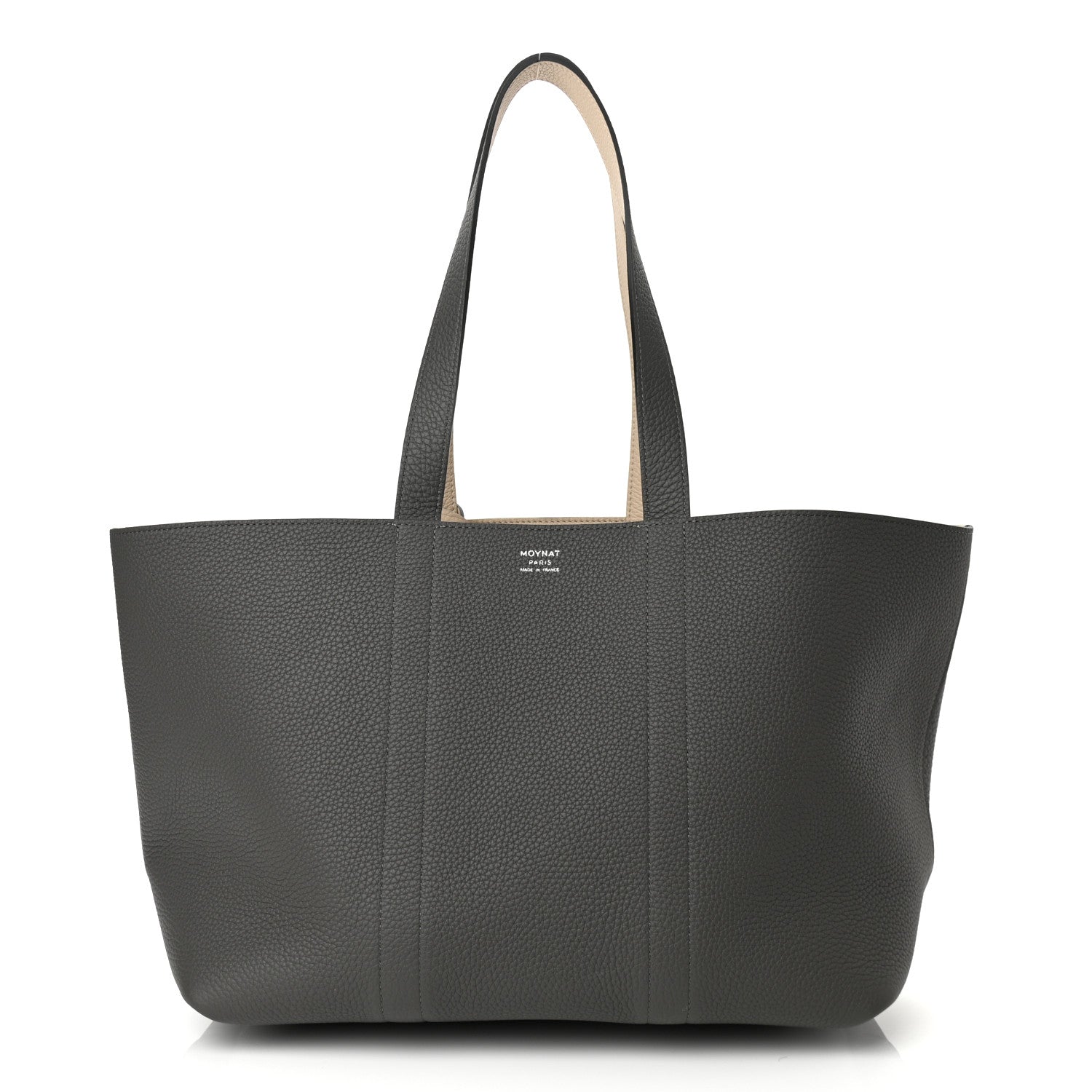 Moynat Taurillon Gex Calfskin Duo Reversible Tote Greige Zinc 3 of 10