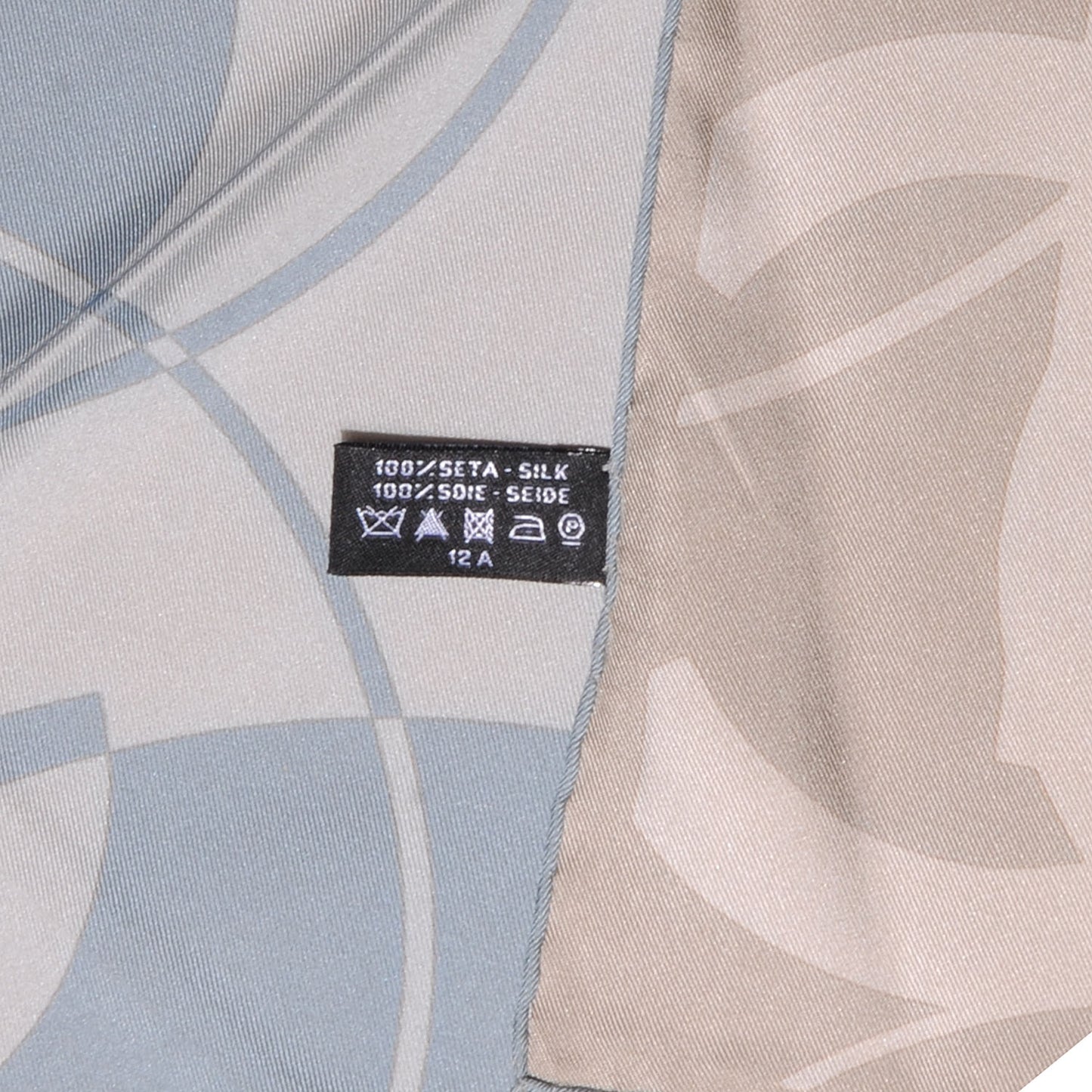 Silk CC Reversible Square Scarf Light Blue Beige