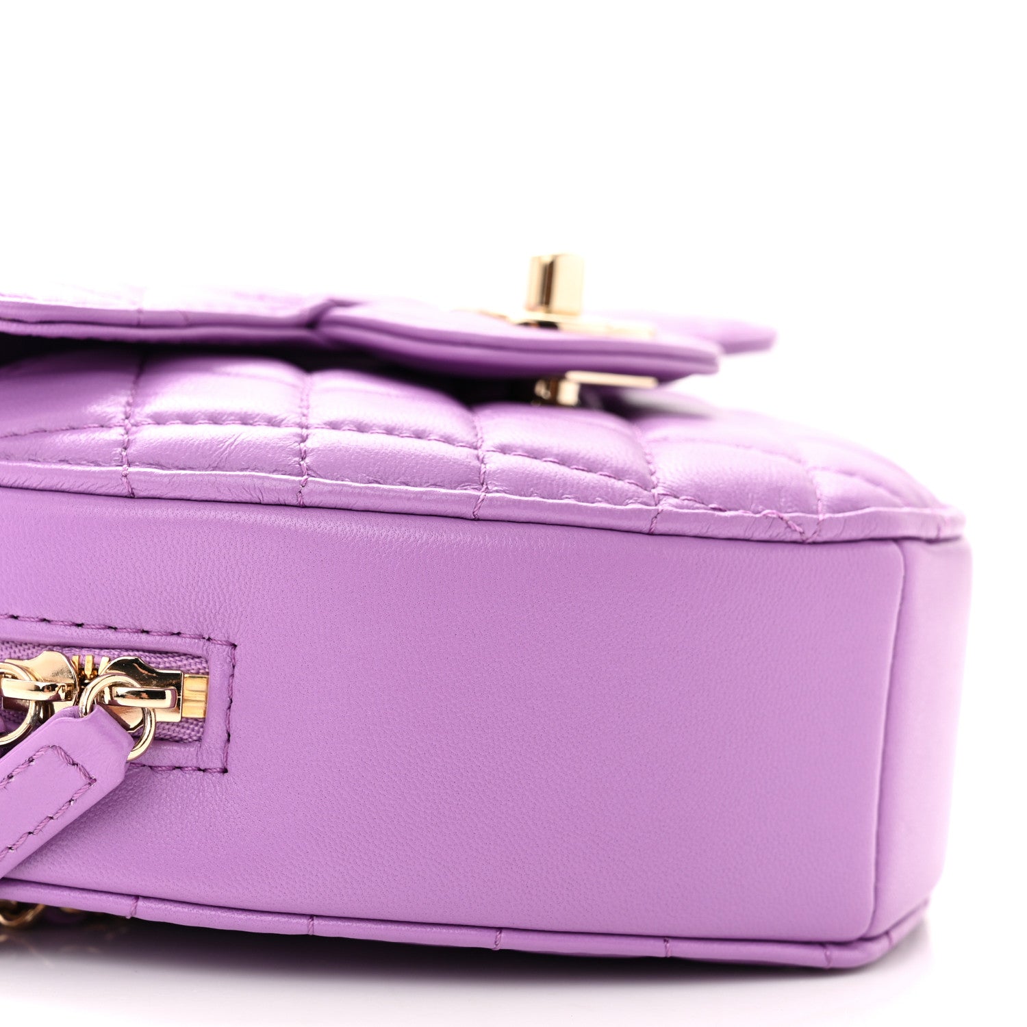 Chanel Lambskin Quilted CC In Love Heart Bag Purple 9 of 10