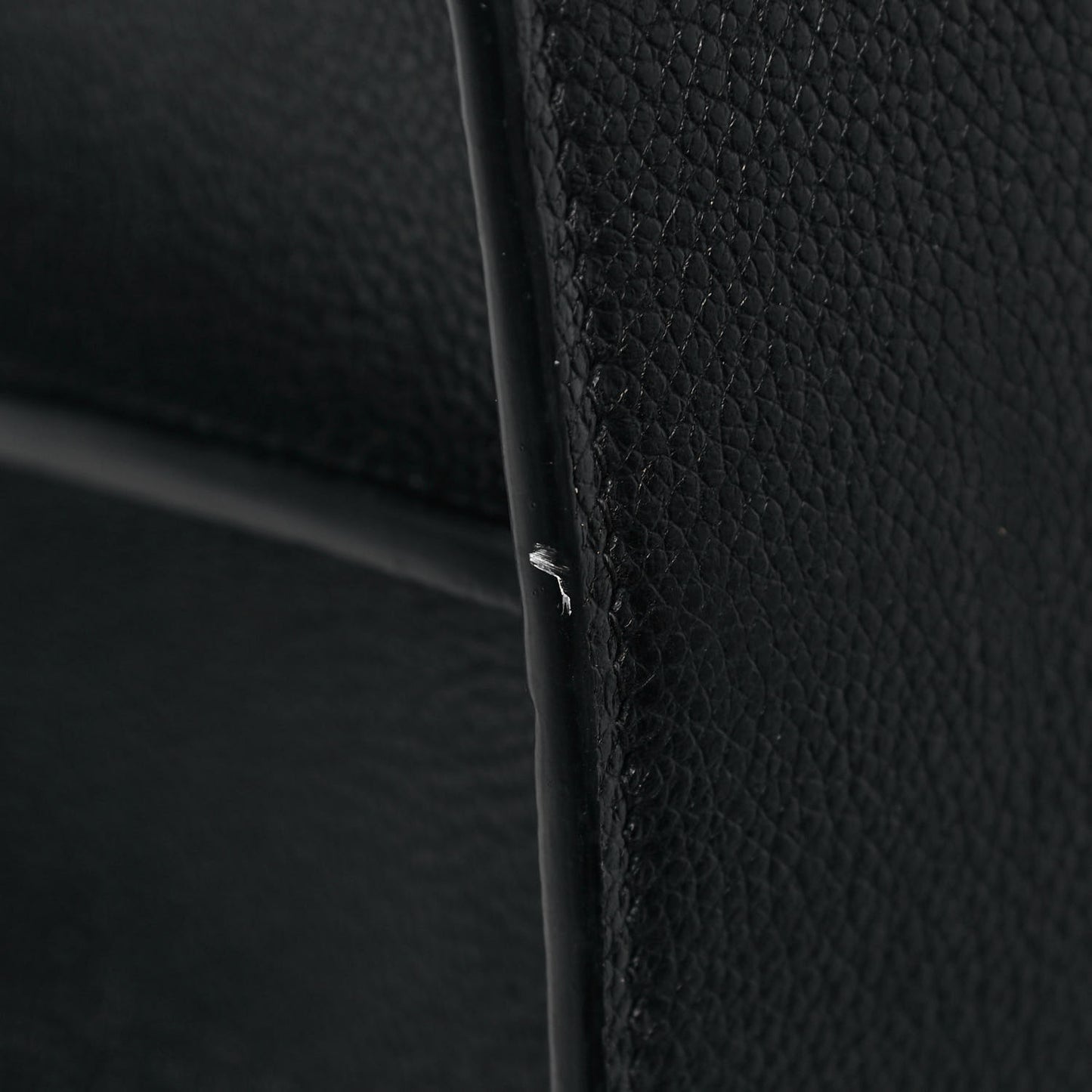 Grainy Calfskin Medium Title Bag Black