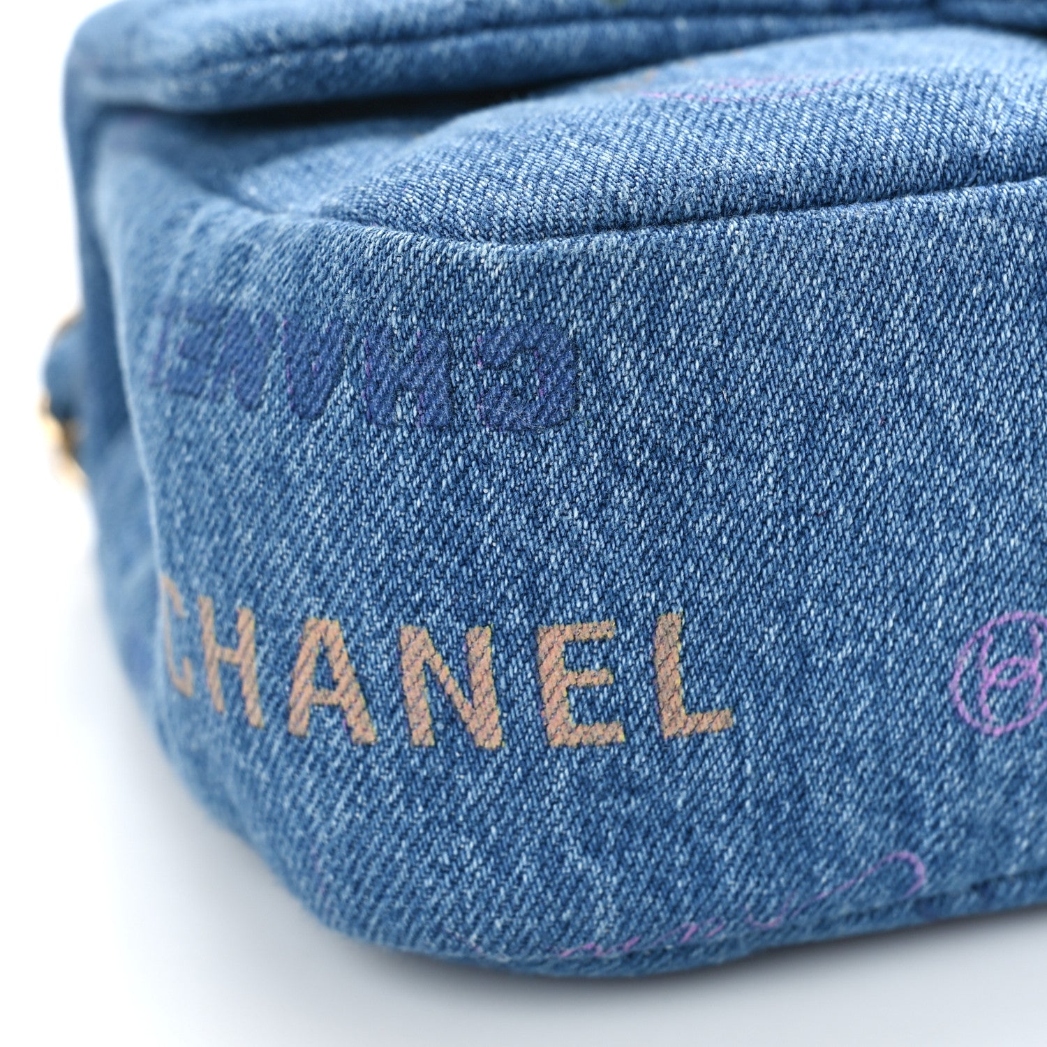Chanel Denim Quilted Mini Denim Mood Rectangular Flap Blue Multicolor 8 of 9