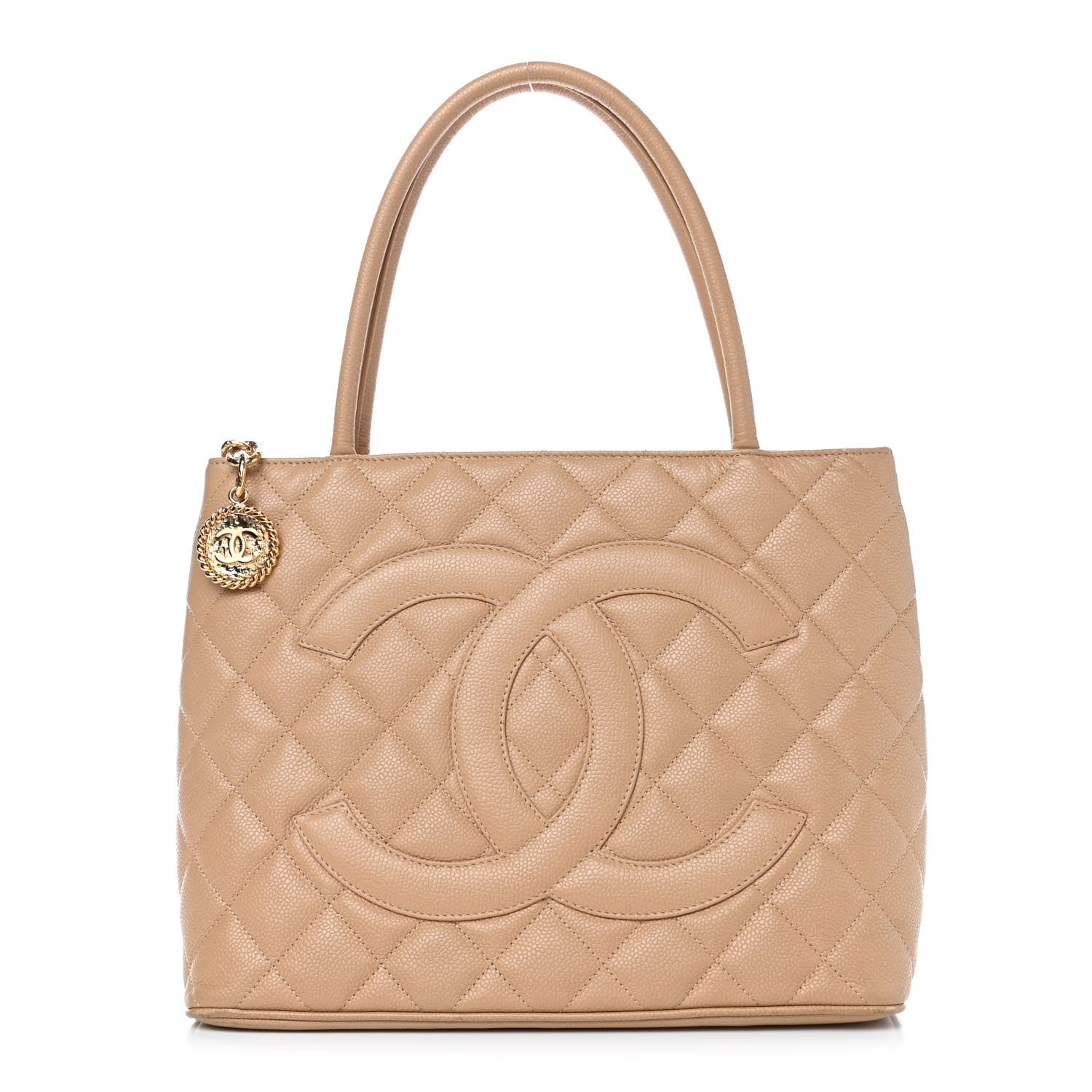 Chanel Caviar Quilted Medallion Tote Beige 1 of 12