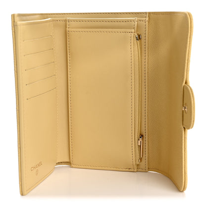Chanel Caviar Quilted Medium Flap Wallet Light Yellow 5 of 8