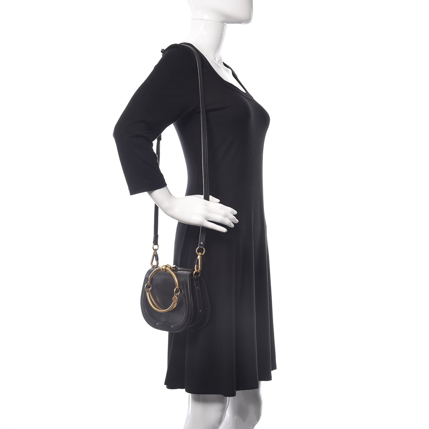 Calfskin Small Nile Bracelet Bag Black
