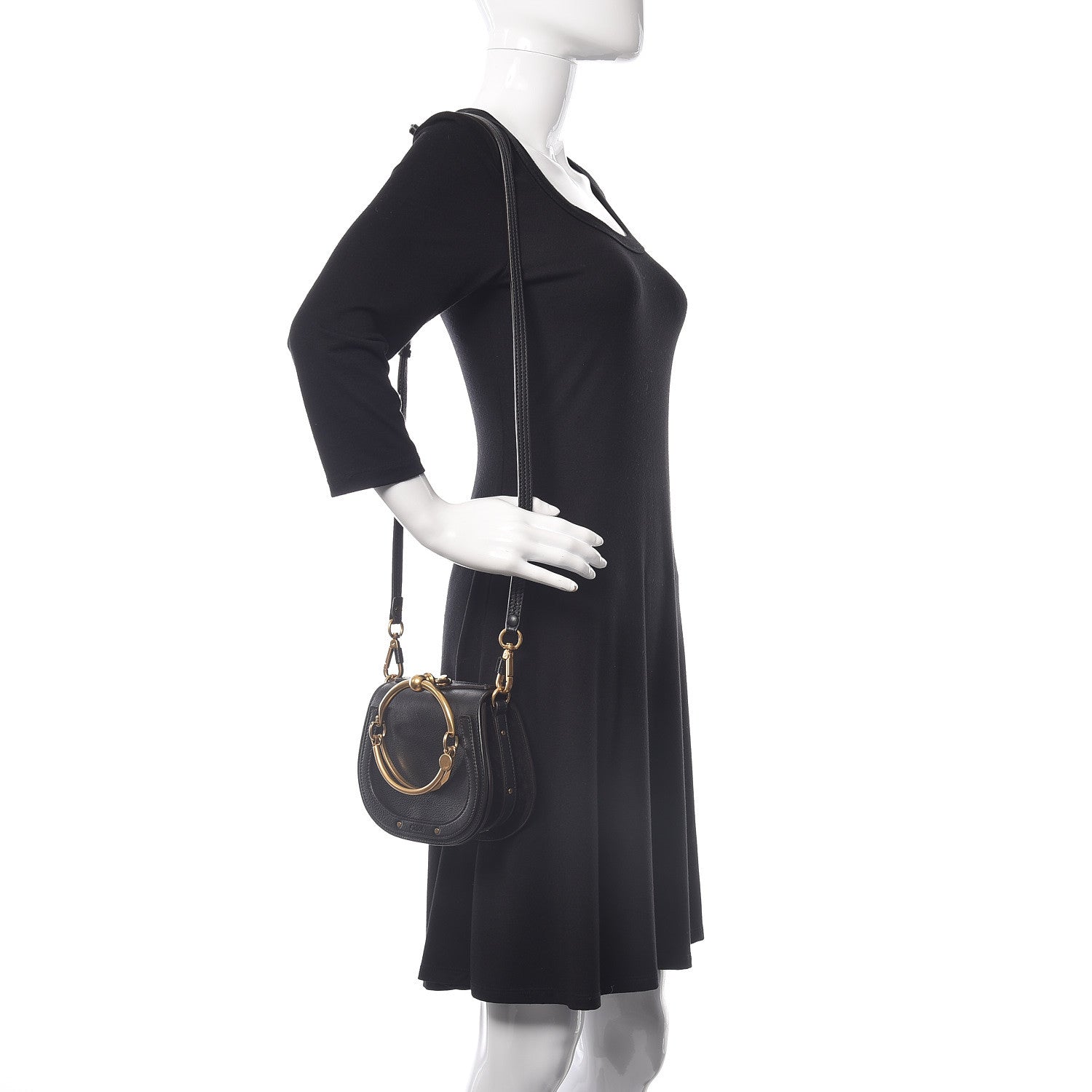 Chloe Calfskin Small Nile Bracelet Bag Black 2 of 14