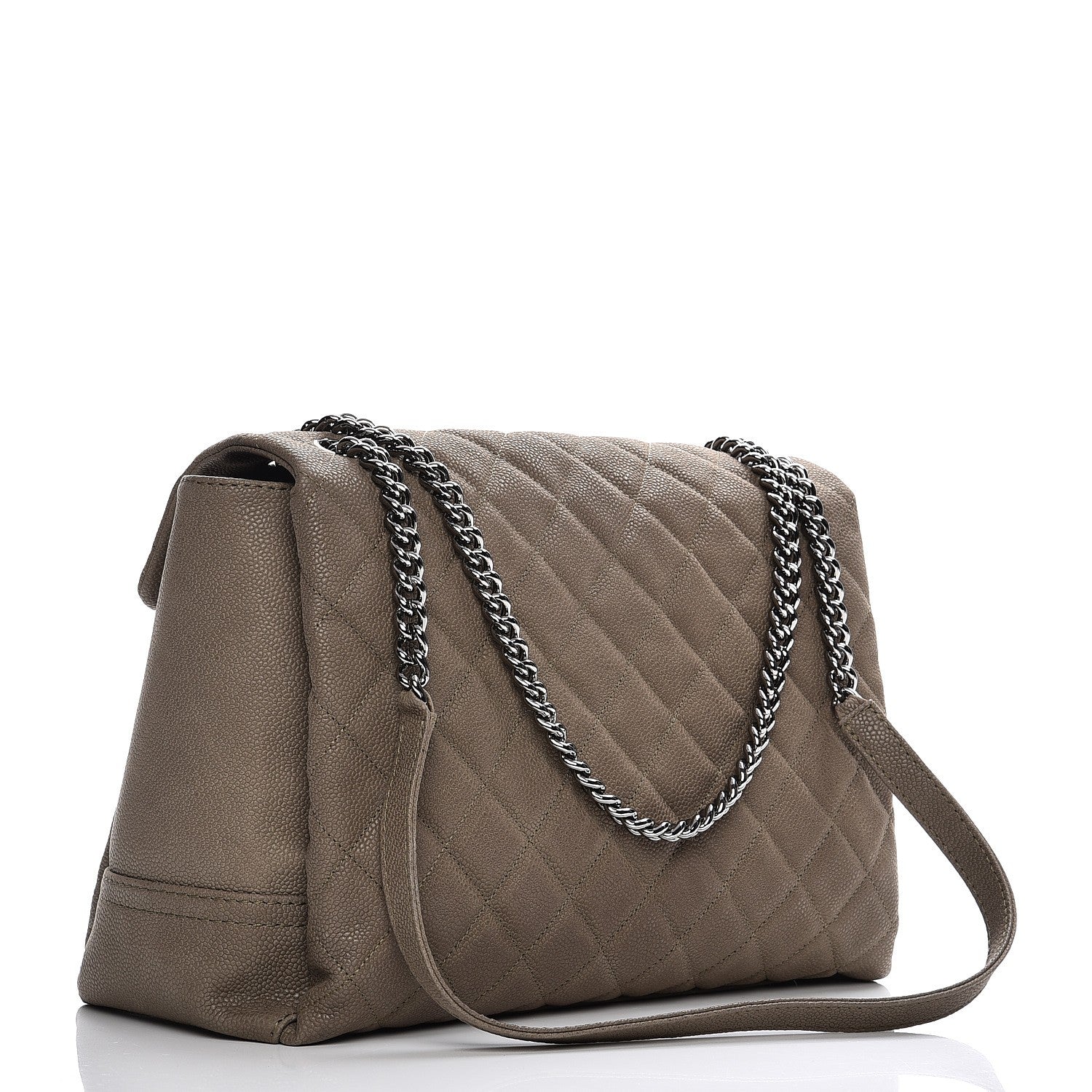 Chanel Iridescent Caviar Medium Lady Pearly Flap Khaki 3 of 8