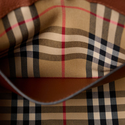 Burberry Calfskin Vintage Check Note Crossbody Bag Tan 6 of 12