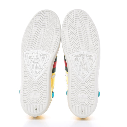 Gucci Metallic Nappa Crystal Web Womens Ace Sneakers 39 Oro Vecchio 7 of 10