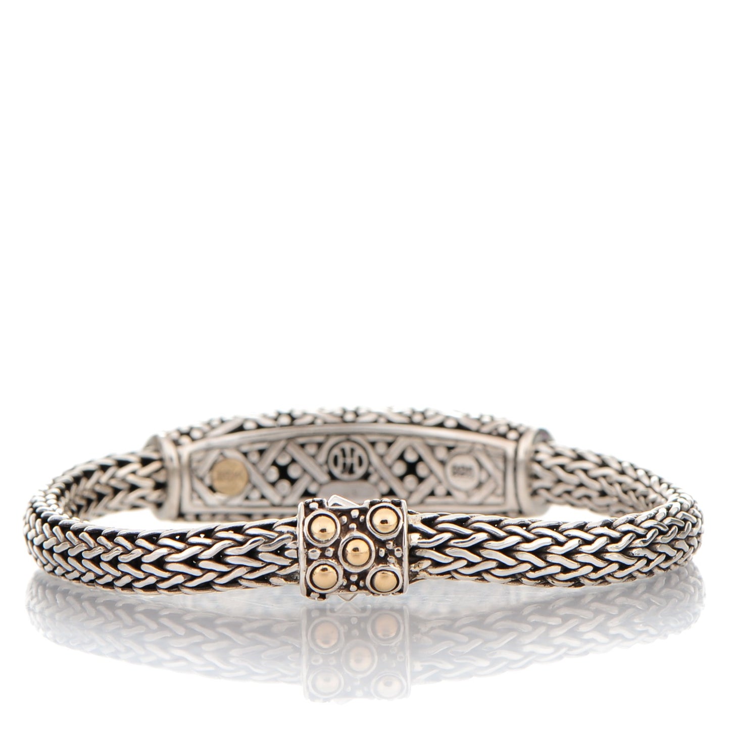 Sterling Silver 18K Yellow Gold Jaisalmer Dot Oval Station Bracelet