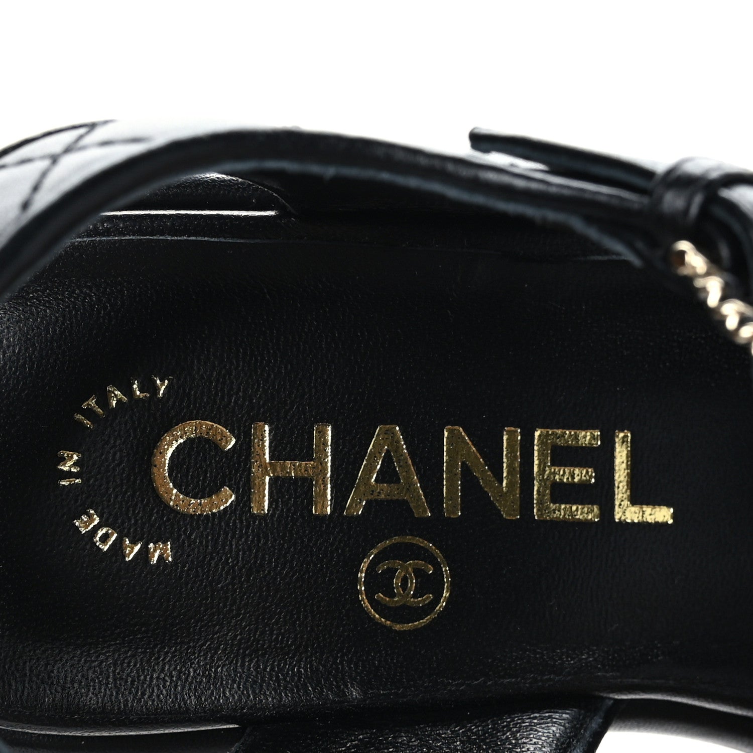 Chanel Lambskin Quilted CC Platform Sandals 36 Black 7 of 8