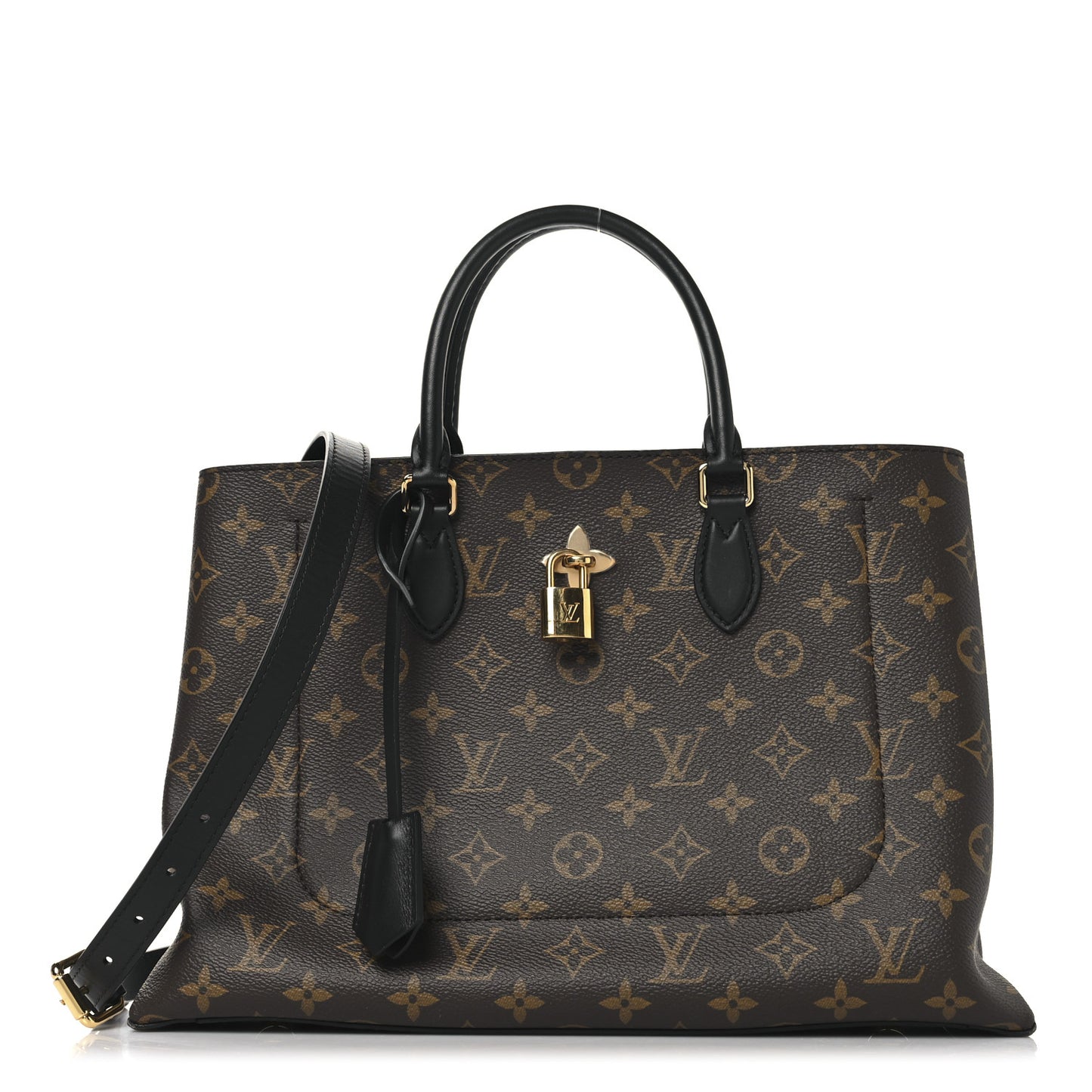 Monogram Flower Tote Black