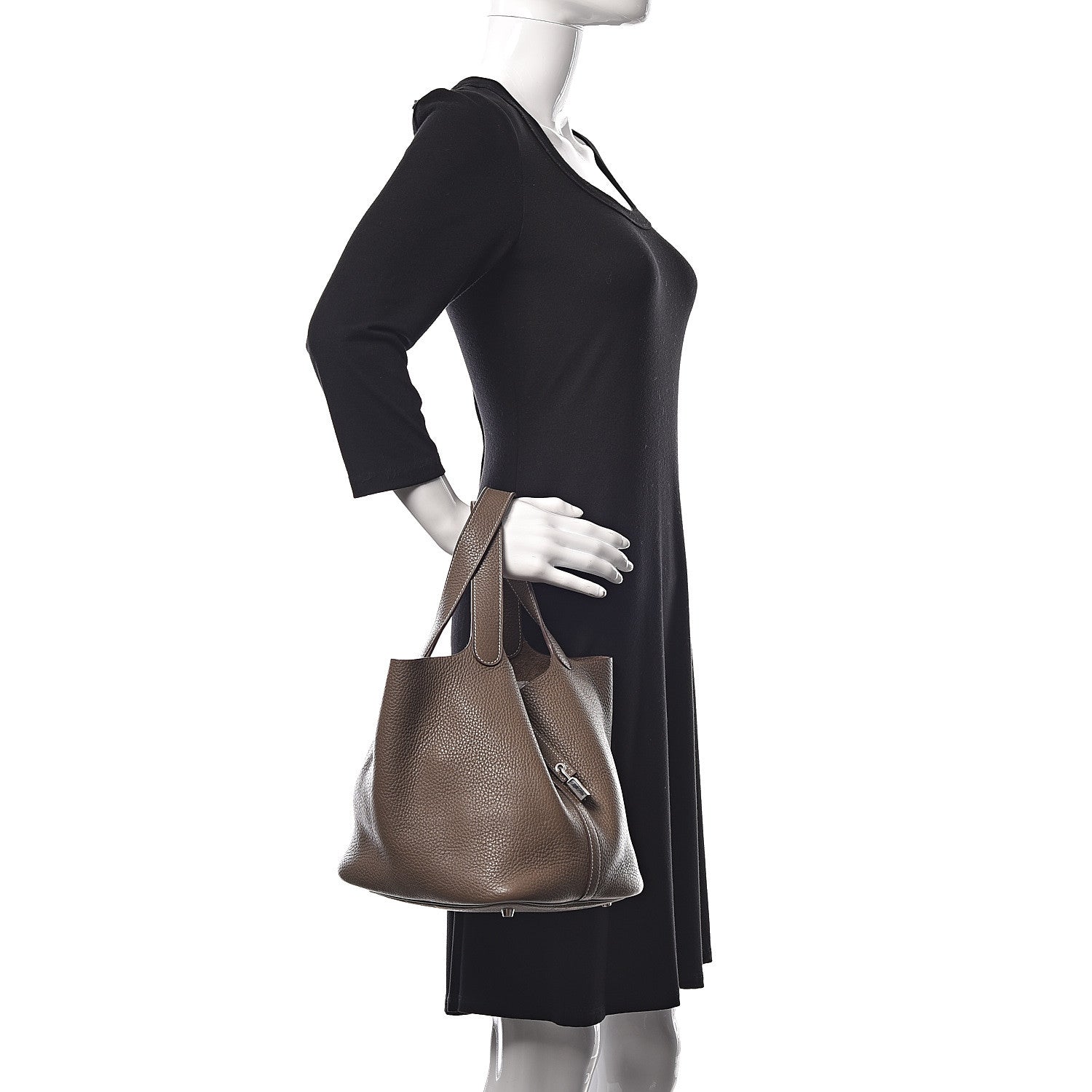 Hermes Taurillon Clemence Picotin Lock 22 MM Etoupe 2 of 10