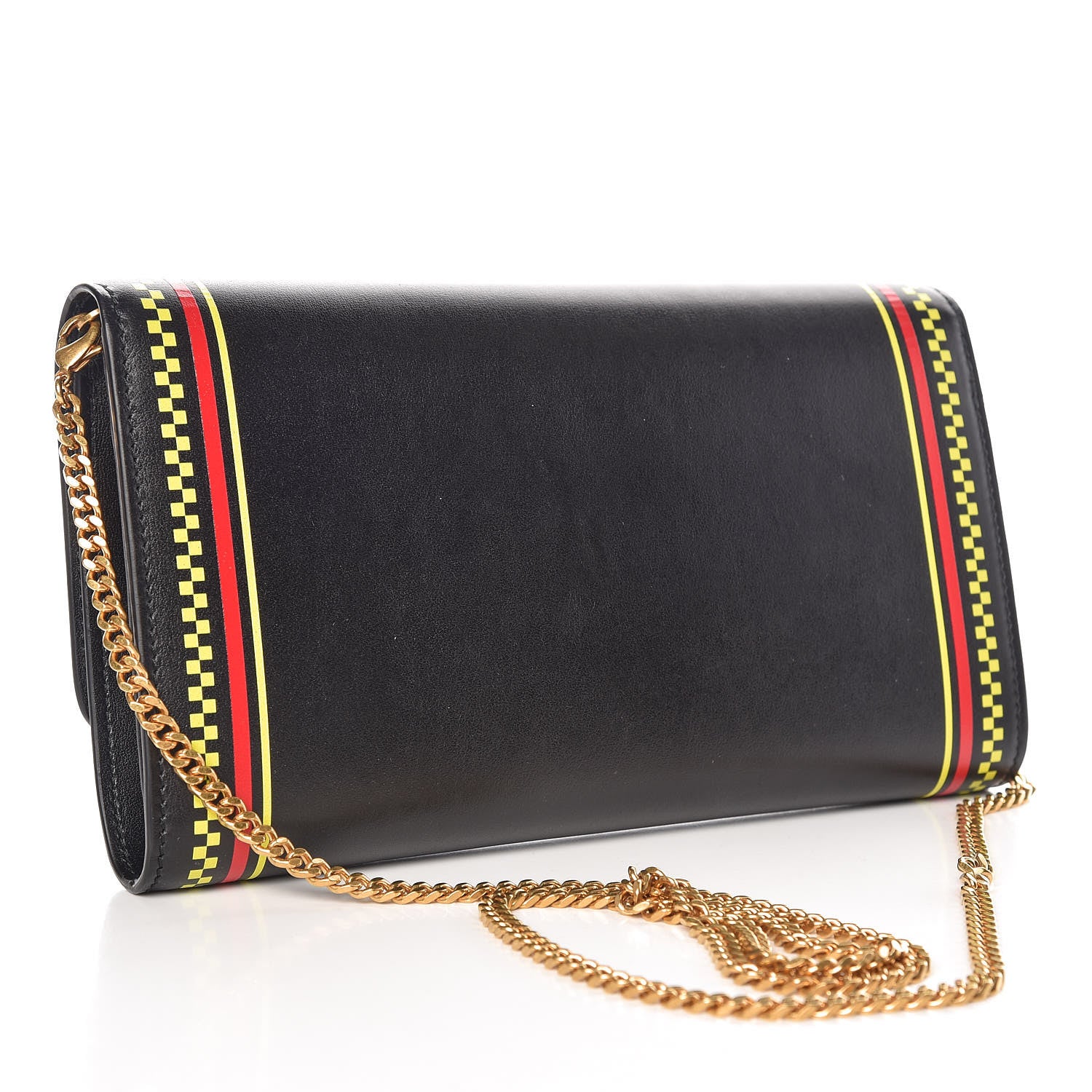 Versace Calfskin 90's Vintage Logo Chain Evening Bag Black 3 of 6