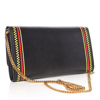 Versace Calfskin 90's Vintage Logo Chain Evening Bag Black 3 of 6