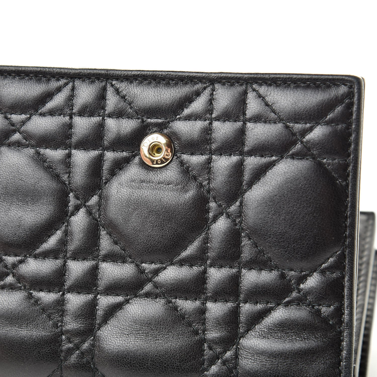 Christian Dior Lambskin Cannage Medium Lady Dior Eden Wallet Black 16 of 17