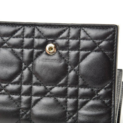 Christian Dior Lambskin Cannage Medium Lady Dior Eden Wallet Black 16 of 17