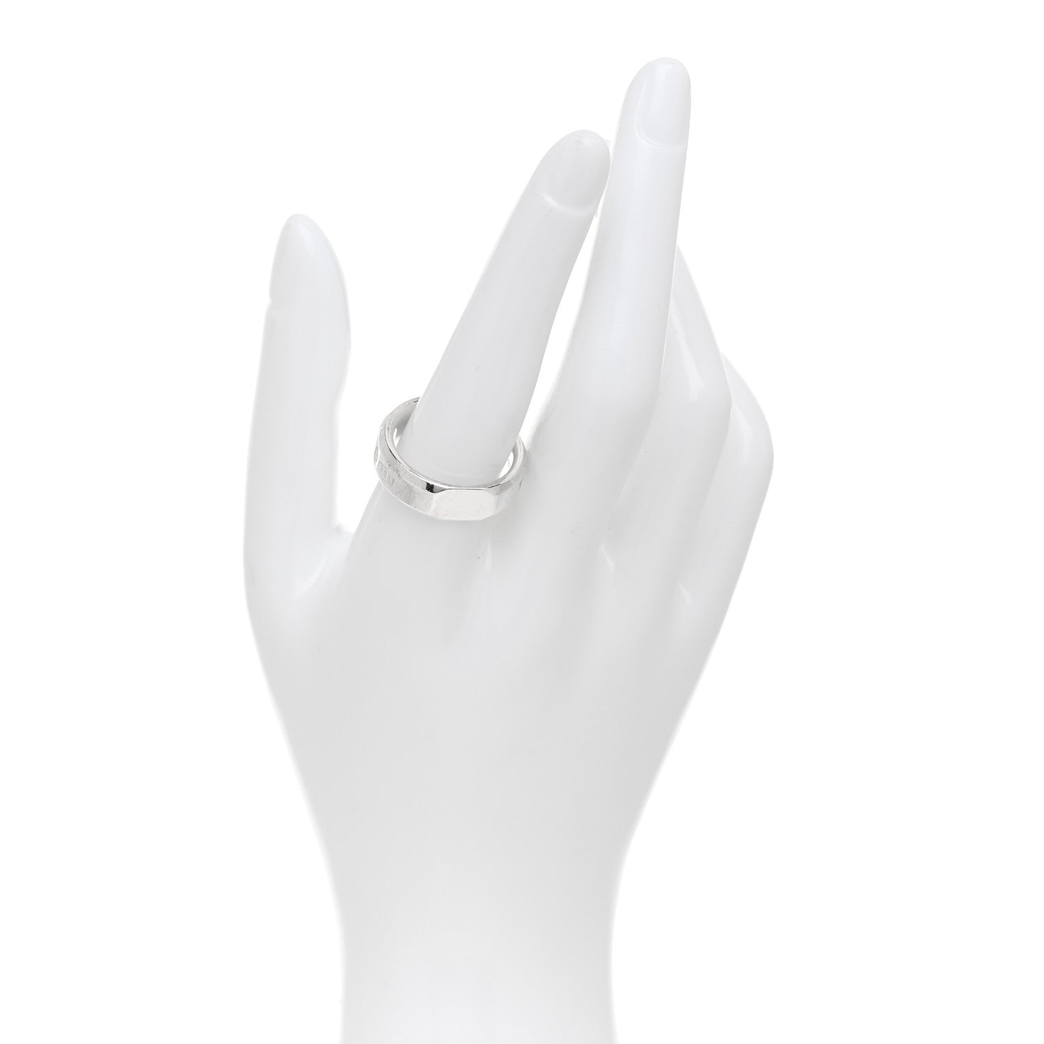 Tiffany Sterling Silver 1837 Makers Medium Slice Ring 58 8.5 2 of 5