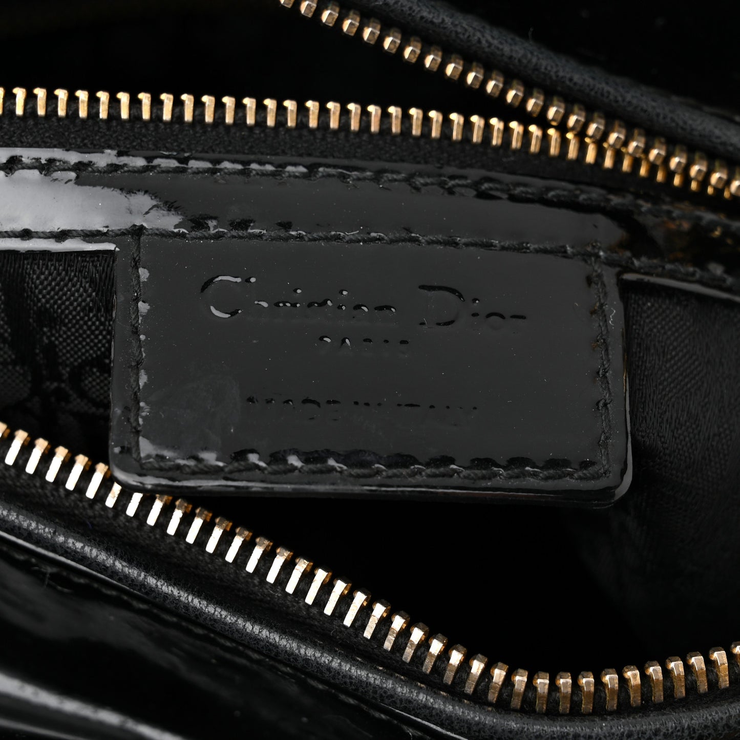Patent Cannage Large Lady Dior Black